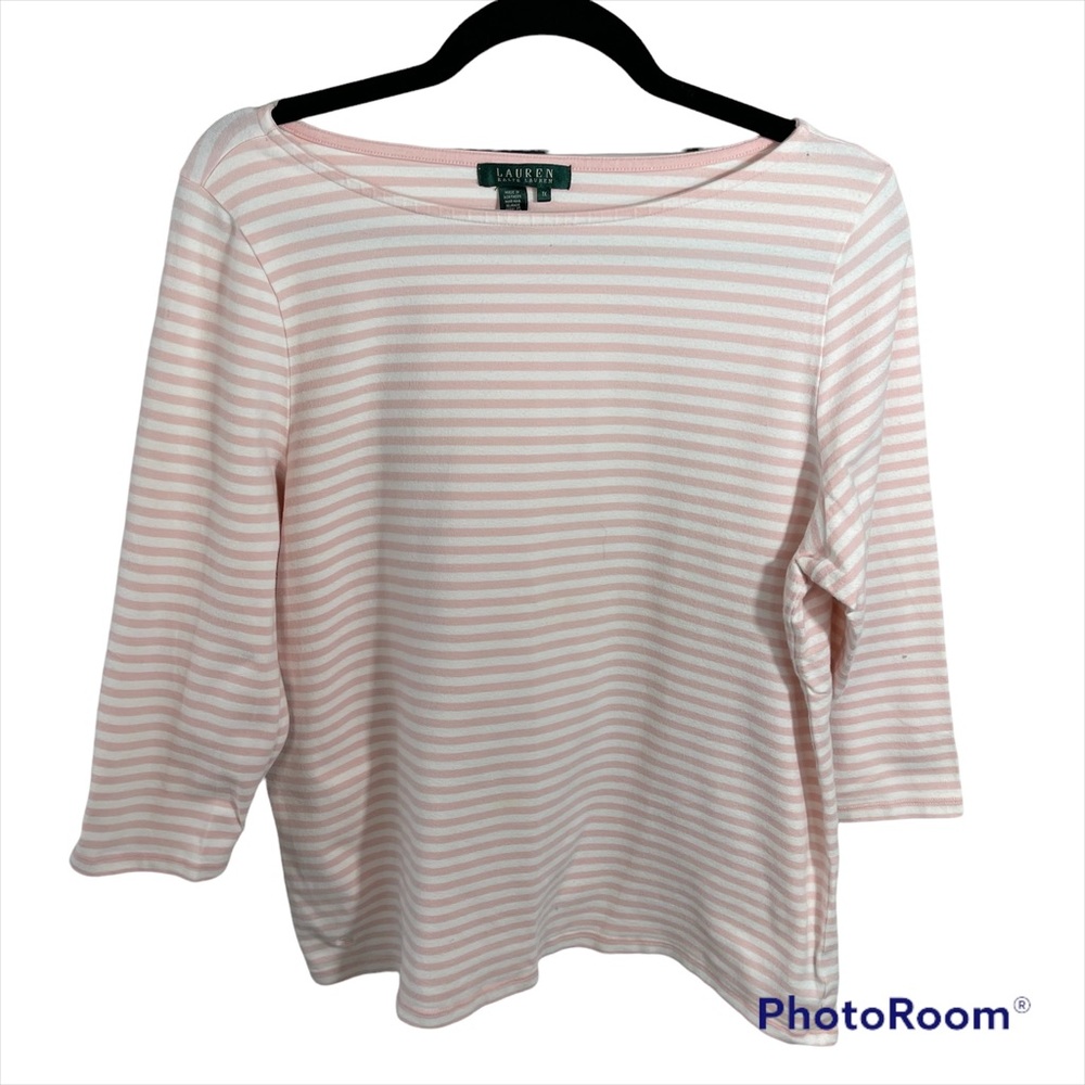 Lauren Ralph Lauren - Pink Stripe Top 1X